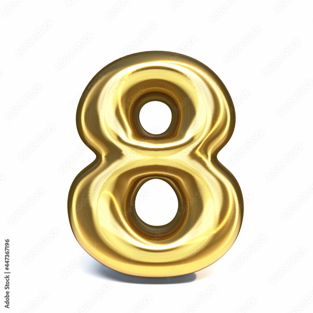 Golden font Number 8 EIGHT 3D Golden font Number 8 EIGHT 3D