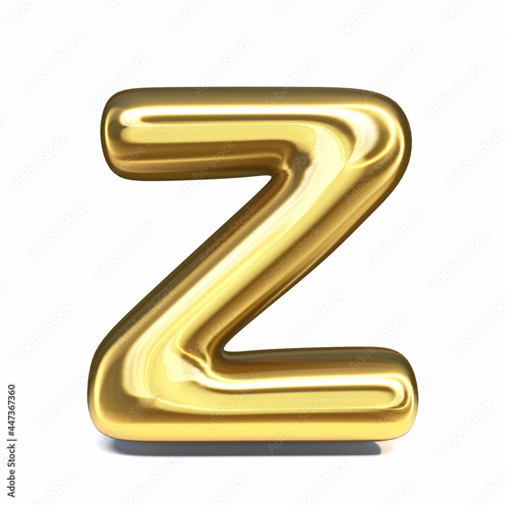 Golden font Letter Z 3D Golden font Letter Z 3D
