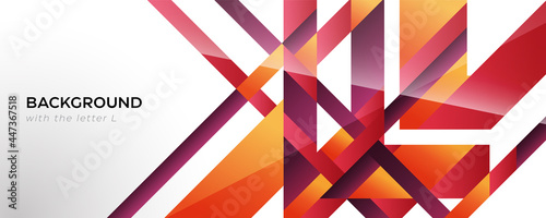 Abstract letter L background purple
