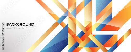 Abstract letter L background gold
