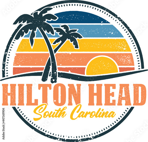 Hilton Head South Carolina Vintage Style Stamp Design photo
