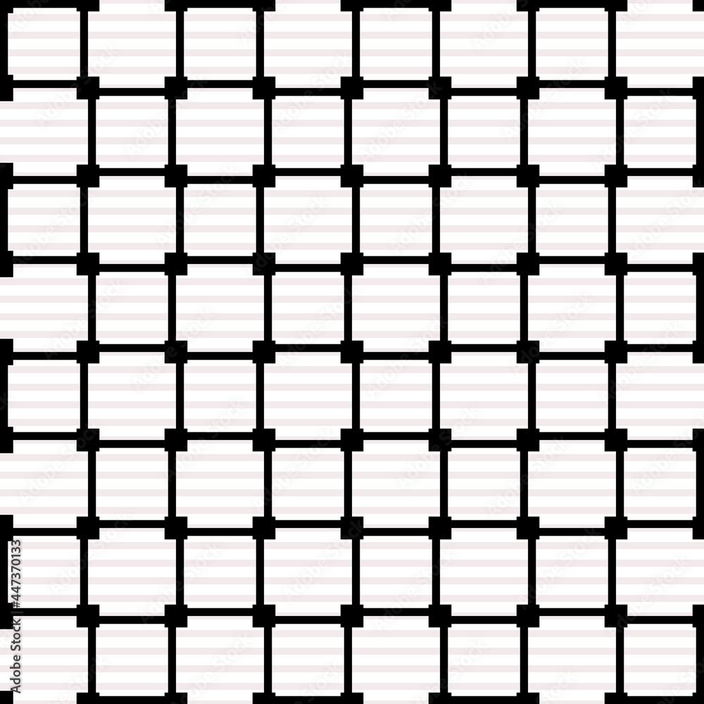 Naklejka premium Black grid. Vector seamless squares. Connected emtry frames sample.