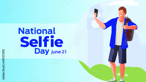 Fototapeta Naklejka Na Ścianę i Meble -  national selfie day on june 21