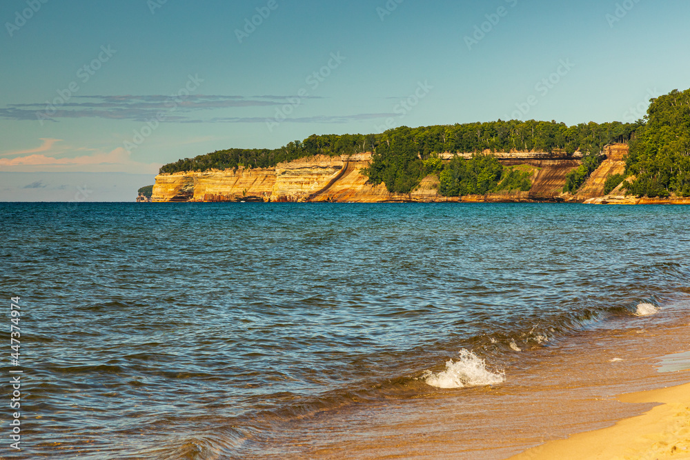 View of Pictured Rocks Cliffs Miners Beach Pictured Rocks National Lakeshore