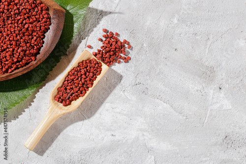 Annatto seeds, Onoto, Annatto, Bixa orellana, natural red pigment photo