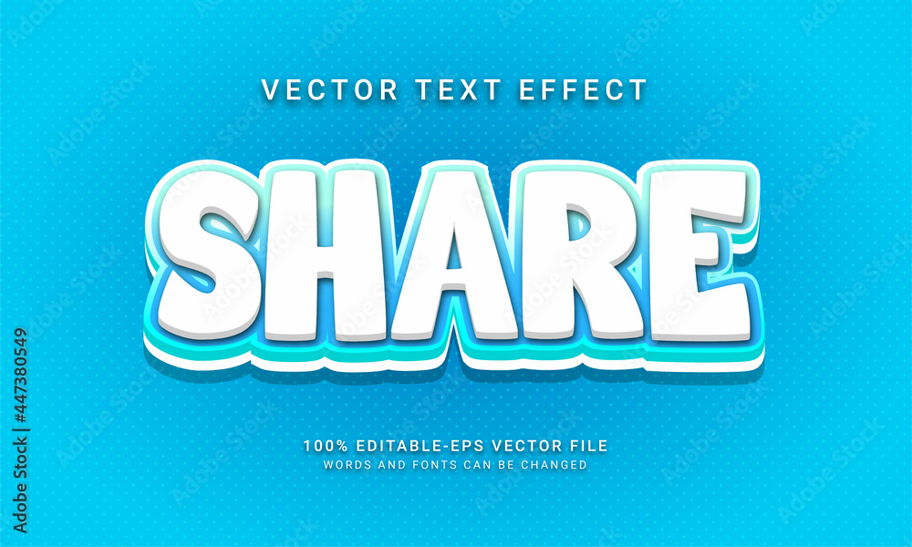 Share editable text style effect