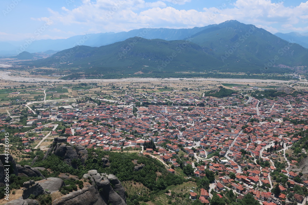 View of Meteora from a mountain monastery