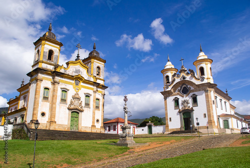 Pillory between two Churches - Mariana - Minas Gerais - Brazil photo