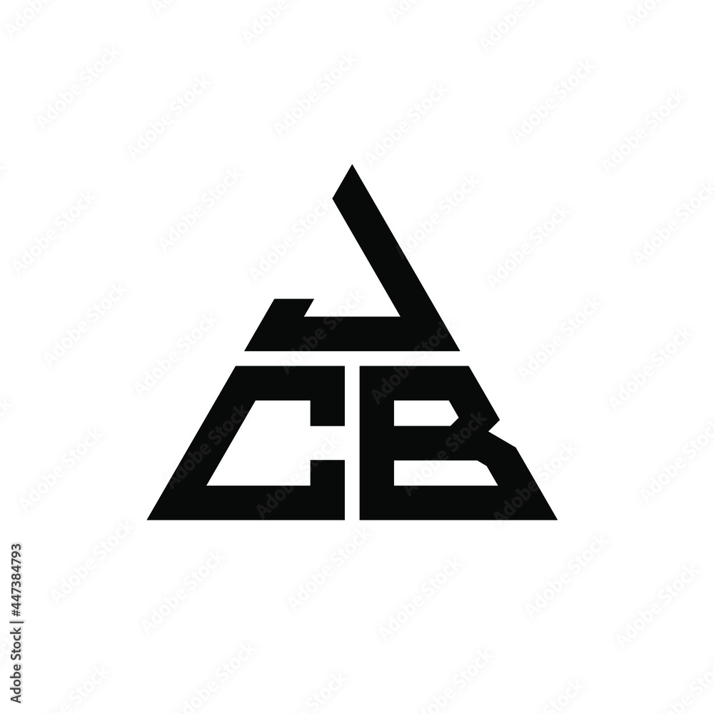 JCB triangle letter logo design with triangle shape. JCB triangle logo  design monogram. JCB triangle vector logo template with red color. JCB  triangular logo Simple, Elegant, and Luxurious Logo. JCB Stock Vector