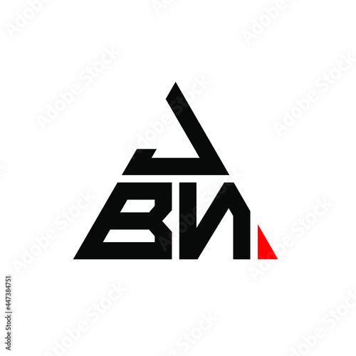 JBN triangle letter logo design with triangle shape. JBN triangle logo design monogram. JBN triangle vector logo template with red color. JBN triangular logo Simple  Elegant  and Luxurious Logo. JBN 