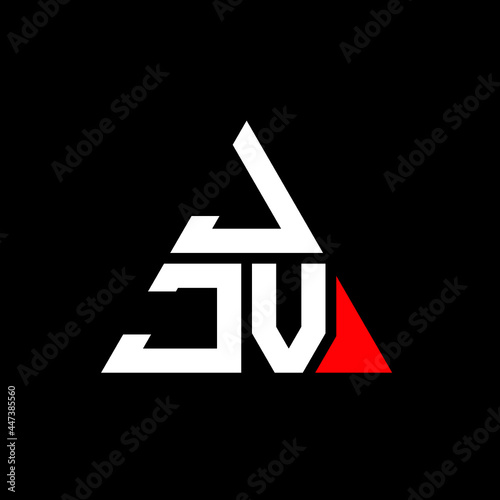 JJV triangle letter logo design with triangle shape. JJV triangle logo design monogram. JJV triangle vector logo template with red color. JJV triangular logo Simple, Elegant, and Luxurious Logo. JJV 