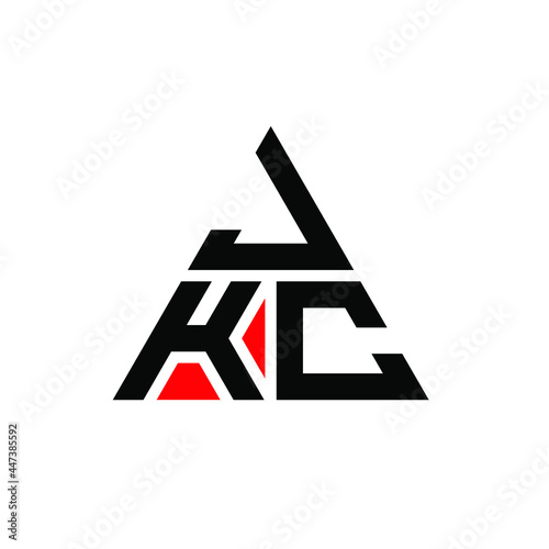 JKC triangle letter logo design with triangle shape. JKC triangle logo design monogram. JKC triangle vector logo template with red color. JKC triangular logo Simple, Elegant, and Luxurious Logo. JKC 