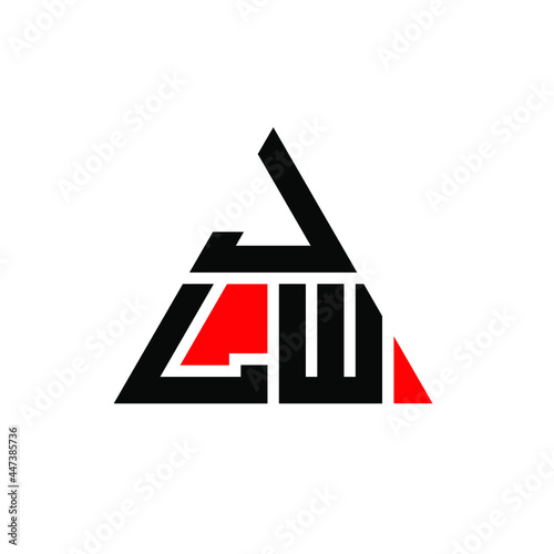JLW triangle letter logo design with triangle shape. JLW triangle logo design monogram. JLW triangle vector logo template with red color. JLW triangular logo Simple, Elegant, and Luxurious Logo. JLW 