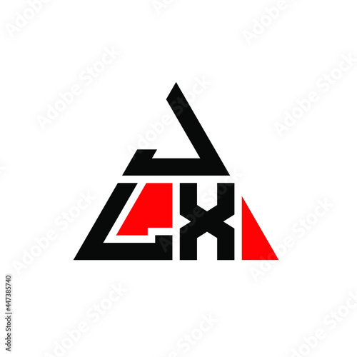 JLX triangle letter logo design with triangle shape. JLX triangle logo design monogram. JLX triangle vector logo template with red color. JLX triangular logo Simple, Elegant, and Luxurious Logo. JLX  photo