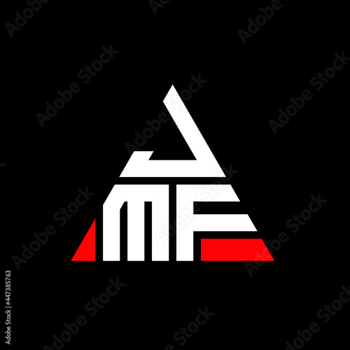 JMF triangle letter logo design with triangle shape. JMF triangle logo design monogram. JMF triangle vector logo template with red color. JMF triangular logo Simple, Elegant, and Luxurious Logo. JMF 