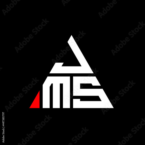 JMS triangle letter logo design with triangle shape. JMS triangle logo design monogram. JMS triangle vector logo template with red color. JMS triangular logo Simple, Elegant, and Luxurious Logo. JMS 