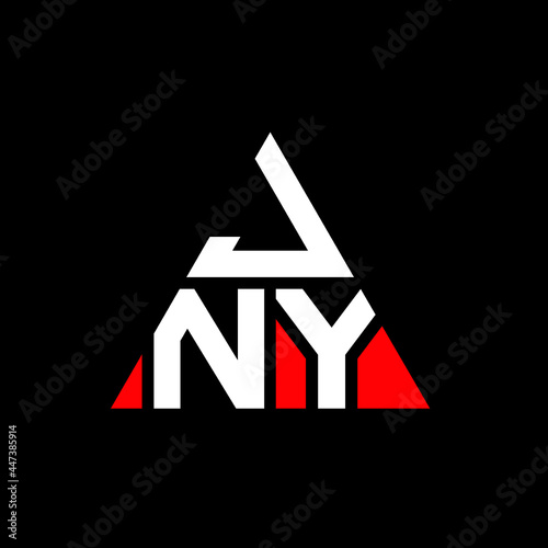 JNY triangle letter logo design with triangle shape. JNY triangle logo design monogram. JNY triangle vector logo template with red color. JNY triangular logo Simple, Elegant, and Luxurious Logo. JNY 