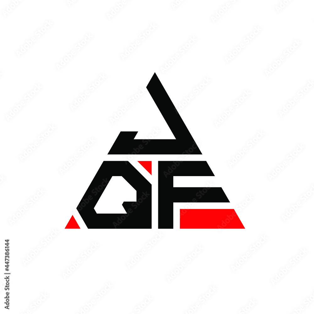 JQF triangle letter logo design with triangle shape. JQF triangle logo design monogram. JQF triangle vector logo template with red color. JQF triangular logo Simple, Elegant, and Luxurious Logo. JQF 