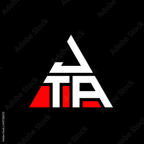 JTA triangle letter logo design with triangle shape. JTA triangle logo design monogram. JTA triangle vector logo template with red color. JTA triangular logo Simple, Elegant, and Luxurious Logo. JTA 