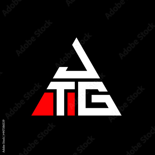 JTG triangle letter logo design with triangle shape. JTG triangle logo design monogram. JTG triangle vector logo template with red color. JTG triangular logo Simple, Elegant, and Luxurious Logo. JTG 