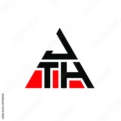 JTH triangle letter logo design with triangle shape. JTH triangle logo design monogram. JTH triangle vector logo template with red color. JTH triangular logo Simple, Elegant, and Luxurious Logo. JTH 