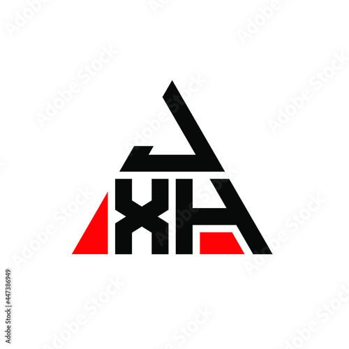 JXH triangle letter logo design with triangle shape. JXH triangle logo design monogram. JXH triangle vector logo template with red color. JXH triangular logo Simple, Elegant, and Luxurious Logo. JXH 