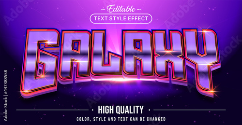 Editable text style effect - Galaxy text style theme.