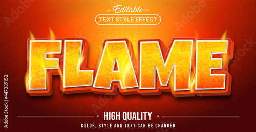 Editable text style effect - Flame text style theme. photo