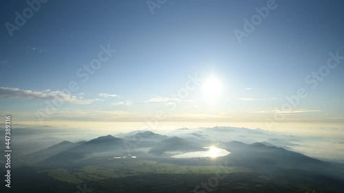 山中湖　タイムラプス　富士北麓　富士山からの眺め