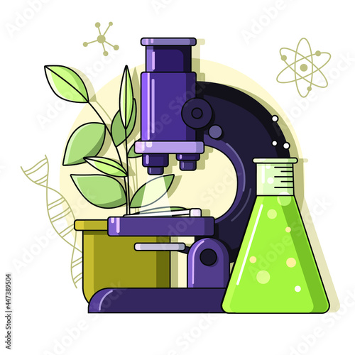Biology vector illustration. Flat design vector illustration.
