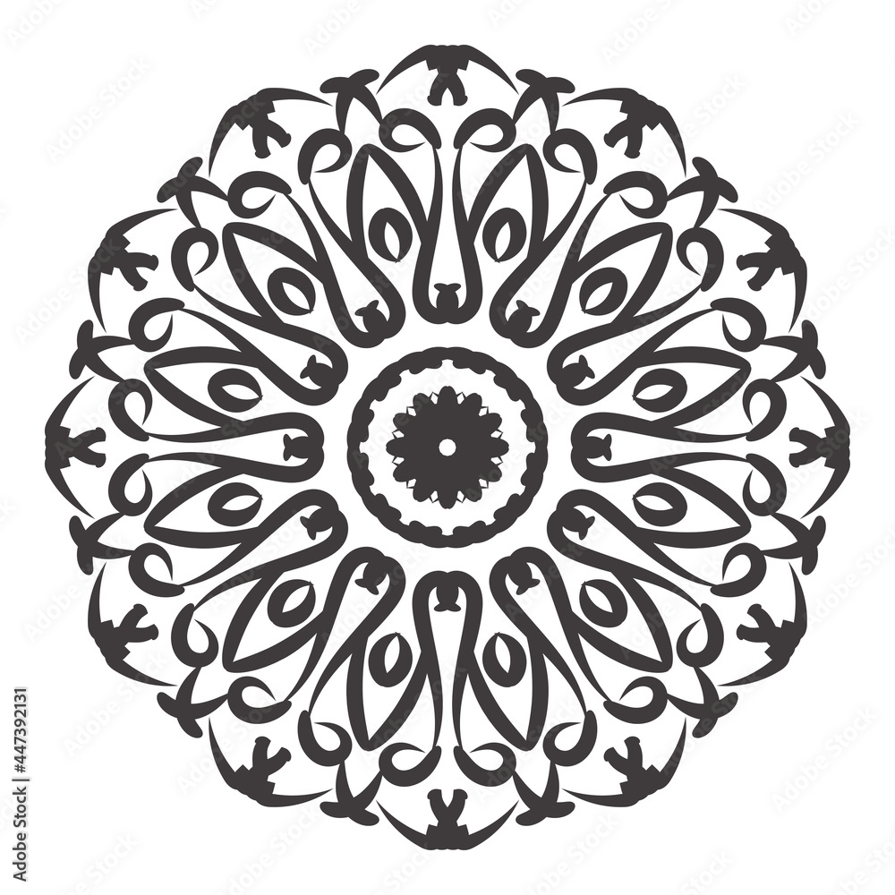 Sweet dusty rose mandala with floral pattern