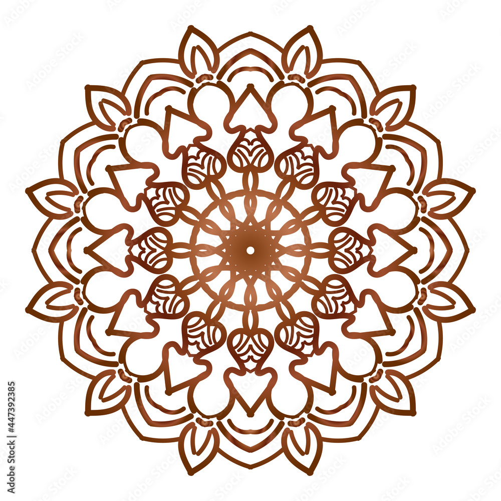 Sweet dusty rose mandala with floral pattern