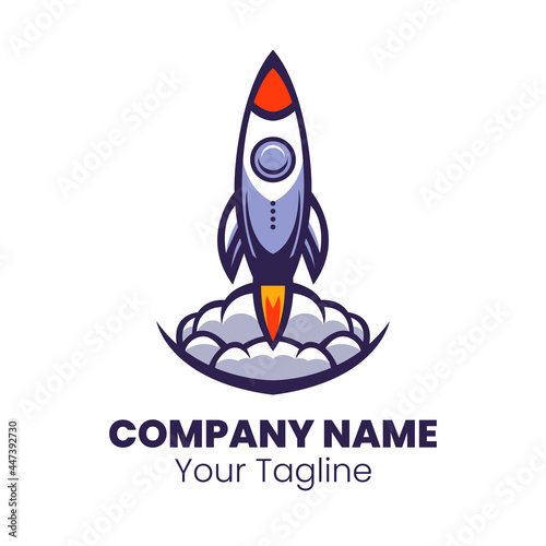Rocket mascot logo design vector illustration