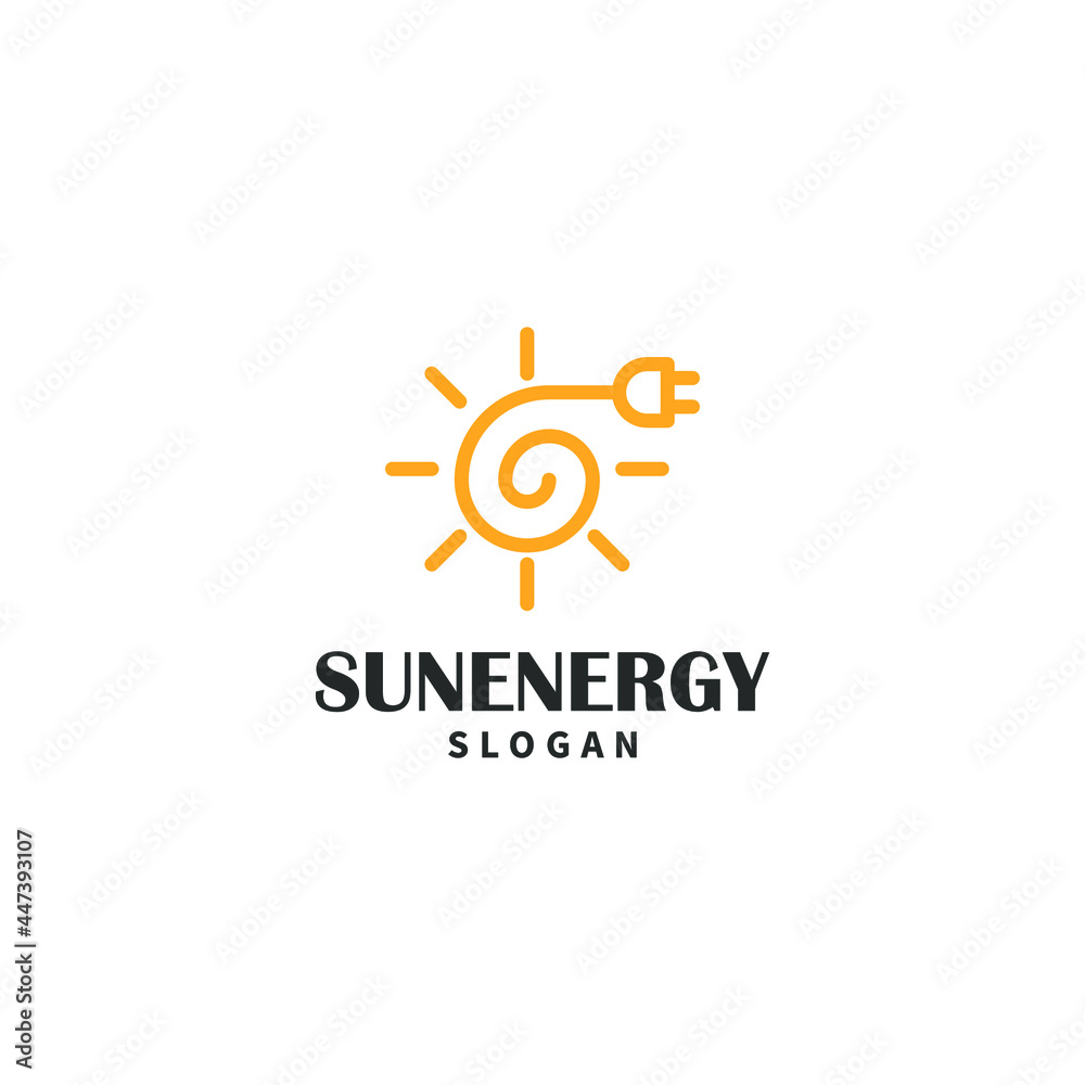 Spiral, sun, and energy design for technology logo