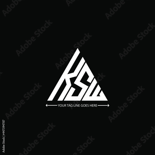 KSW letter logo creative design. KSW unique design

 photo