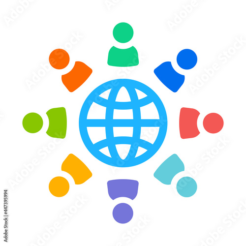People with different culture around the world icon vector. Diversity, multicultural, community symbol.