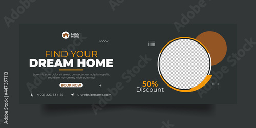 Real estate facebook cover social media post and web banner template