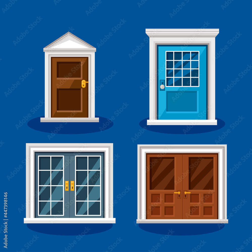 Obraz premium front doors icon set