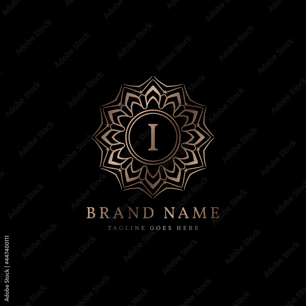 abstract round luxury letter I logo design for elegant fashion brand, beauty care, yoga class, hotel, resort, jewelry abstract round luxury letter I logo design for elegant fashion brand, beauty care, yoga class, hotel, resort, jewelry