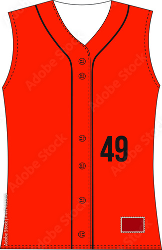 Women Sleeveless Full Button Front Jersey Vectors 