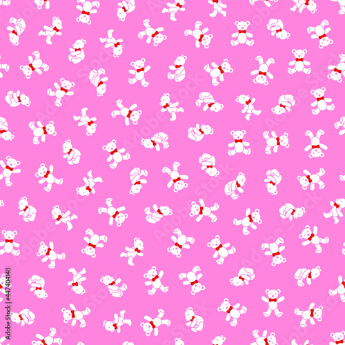 Seamless pattern of simple and cute bear illustration,