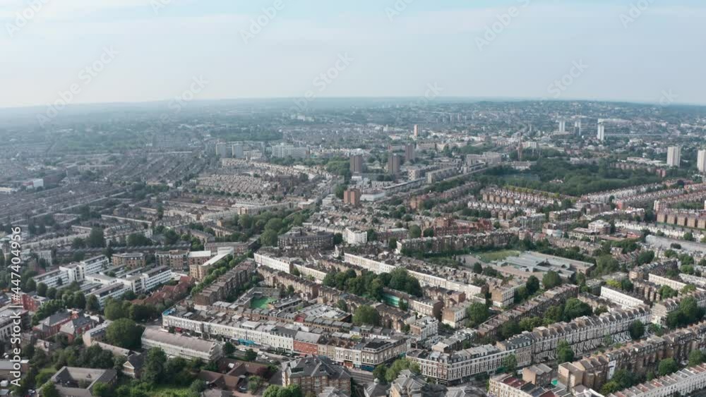 Drone shot over Kensal town Wilesden North West London Drone shot over Kensal town Wilesden North West London
