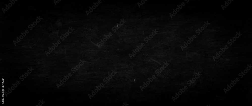 panorama black concrete background wall, abstract grunge loft texture