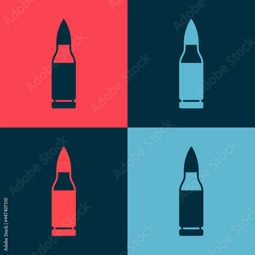 Pop art Bullet icon isolated on color background. Vector