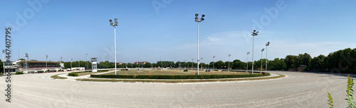 Panoramic view of Arcoveggio Horse Racecourse of Bologna. Italy photo