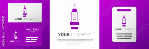 Logotype Addiction to the drug icon isolated on white background. Heroin, narcotic, addiction, illegal. Sick junkie with a syringe and medical pills. Logo design template element. Vector