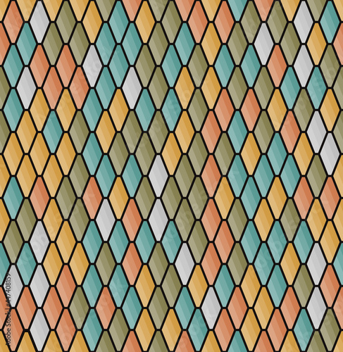 The Colorful Stained Glass Style Seamless Patterns, The Floor Tile Patterns
