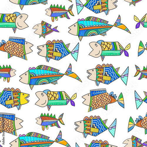 Cute childish tribal fish s...
