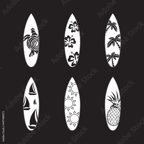 surfboard vector design paper cut 