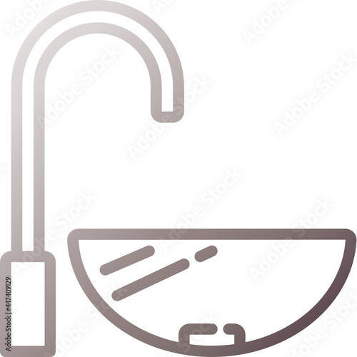 wash basin gradient icon